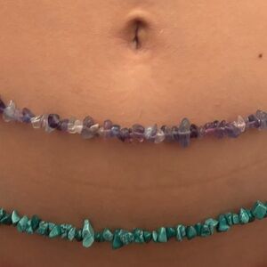 Free People Long Stone Necklace/belly chain NWT